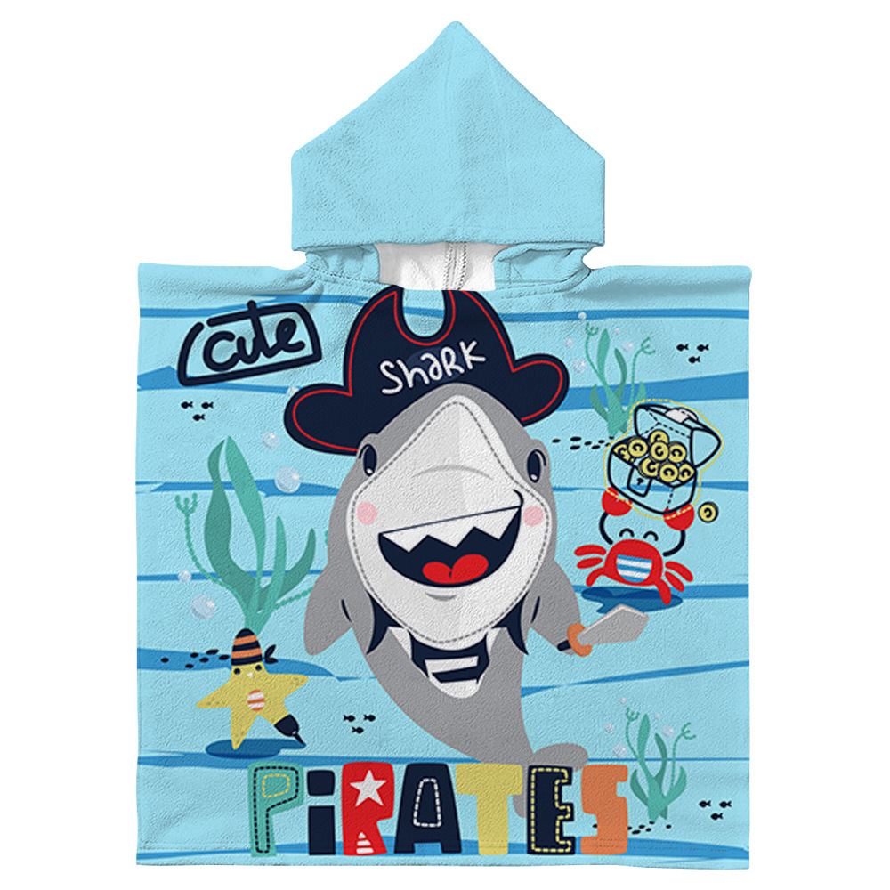 Kids Hooded Bath Towels Boys Girls Cartoon Printed Toddler Baby Beach Washcloth Children Youth Kid Robes Absorbent Wearable Towel 23.6*23.6 inch Z1gL#