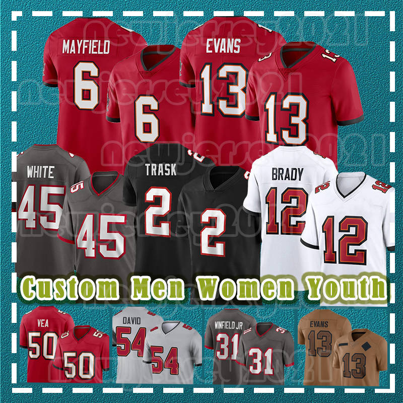 Mike Evans Devin White Football Jersey Chris Godwin Baker Mayfield Tampas Antoine Winfield Jr. Buccaneeres Tom Brady Ronde Barber Kyle Trask Shaquil Barrett Vita Vea