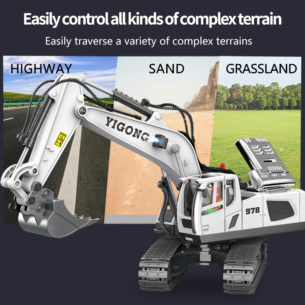 Remote Control Excavator Bulldozer Dump Truck Rc Car Toys Electric Engineering 2.4g High-Tech Vehicle Model Toys For Kids Gifts 231230