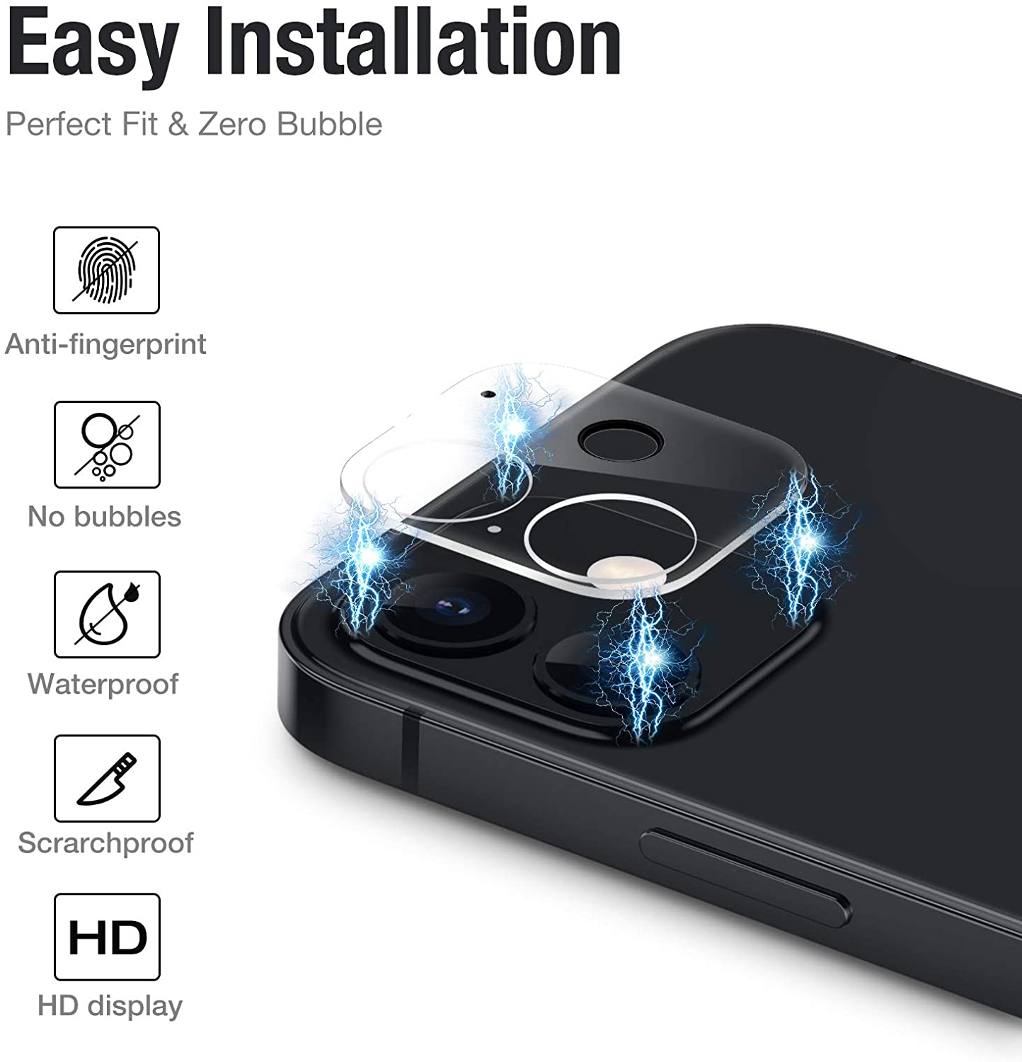 For iPhone17 Camera Lens Protector High Transparent Anti-scratch 3D HD Clear Rear Tempered Glass Film With Flash Circle For iPhone 17 Air 16e 16 15 14