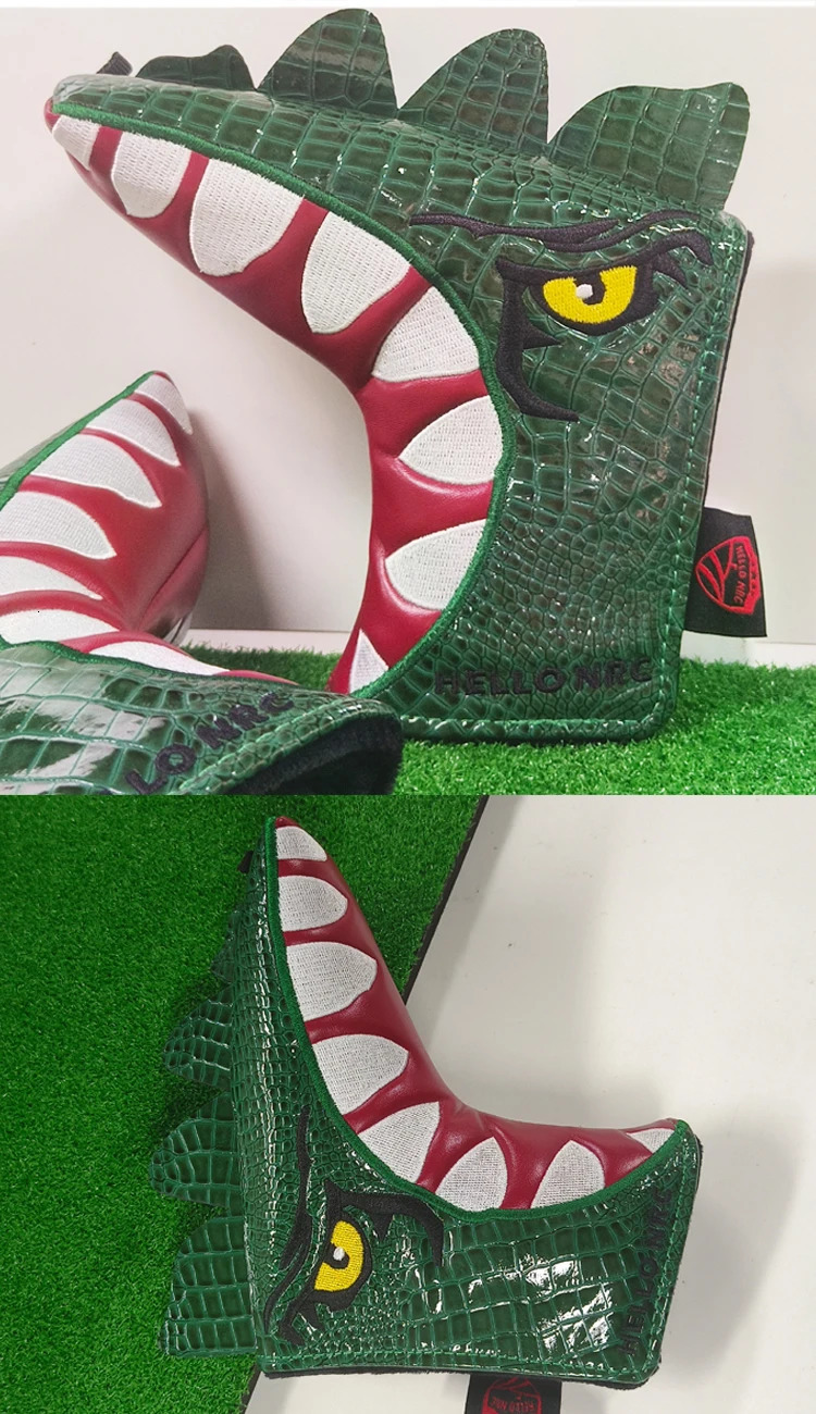 Golf Protective Putter Cover Protection Head Covers Tyrannosaurus Rex Appearance Putter Protector Outdoor PU Leather Golf Clubs 231229