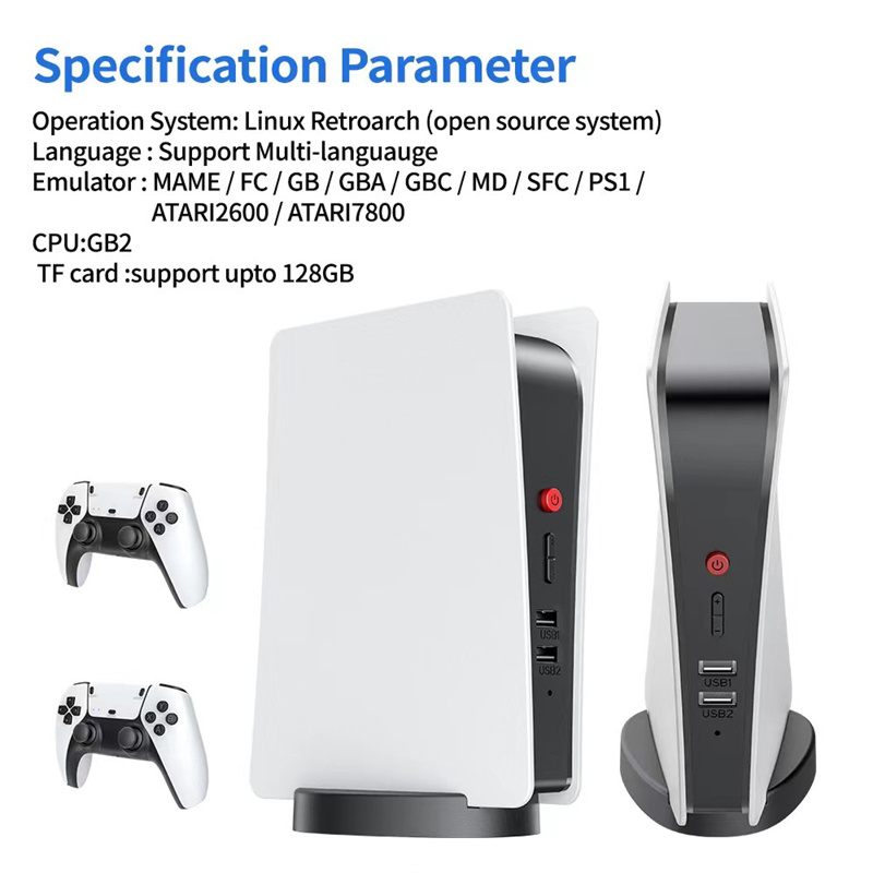 2023 New PS5 M5 Handheld Portable Retro Arcade video games Built in audio Wireless Home Games HDMI ps5 controller console with Gamepad Joystick dh9103