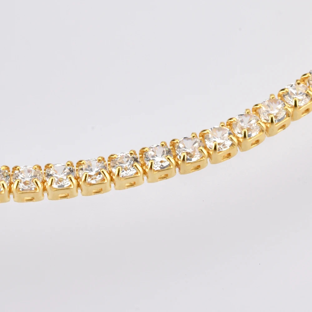 ANDYWEN 925 Sterling Silver Gold 2mm Round Cut Tennis Bracelet Zircon CZ Bangle Claps Women Chain Crystal Wedding Fine Jewelry 231229