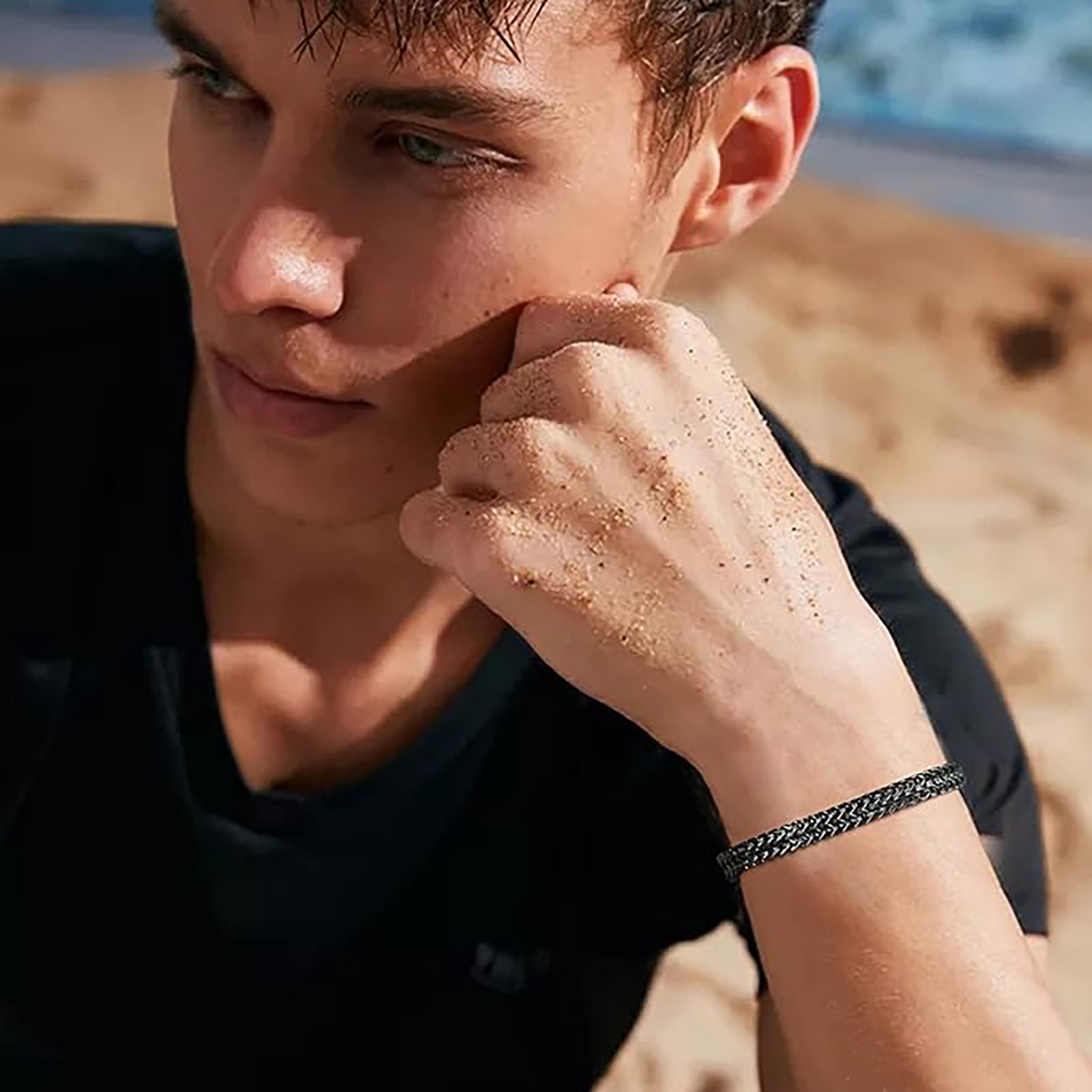 Men's Women Simple Fashion Stainless Steel Double Layer Chain Bracelet Bangle 6.4mm 8.5inch Silver Gold br11