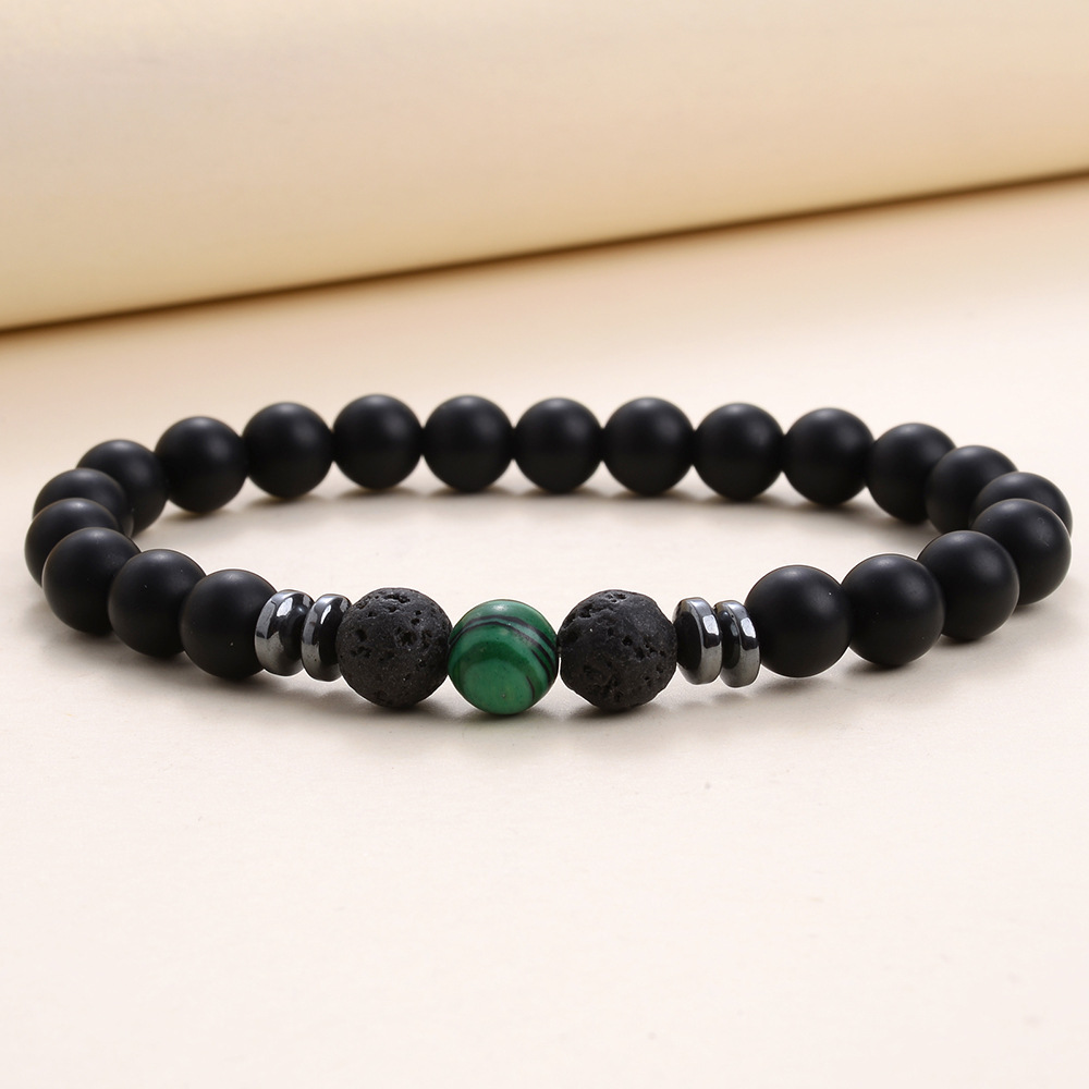 8MM Matted Black Stone Colored Tiger Eye Agates Bracelet Couple Natural Stone Energy Yoga Bracelet Women Men