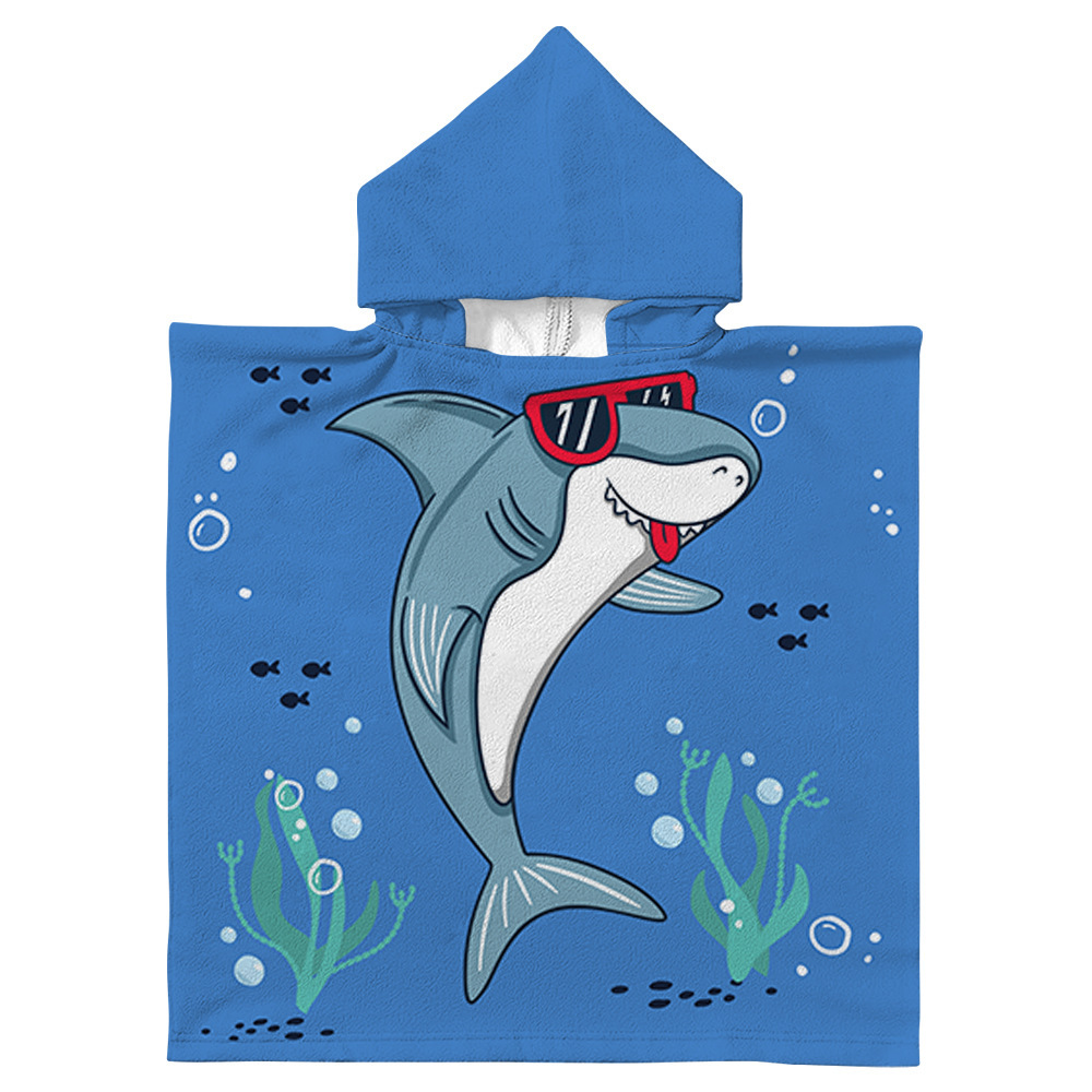Kids Hooded Bath Towels Boys Girls Cartoon Printed Toddler Baby Beach Washcloth Children Youth Kid Robes Absorbent Wearable Towel 23.6*23.6 inch Z1gL#
