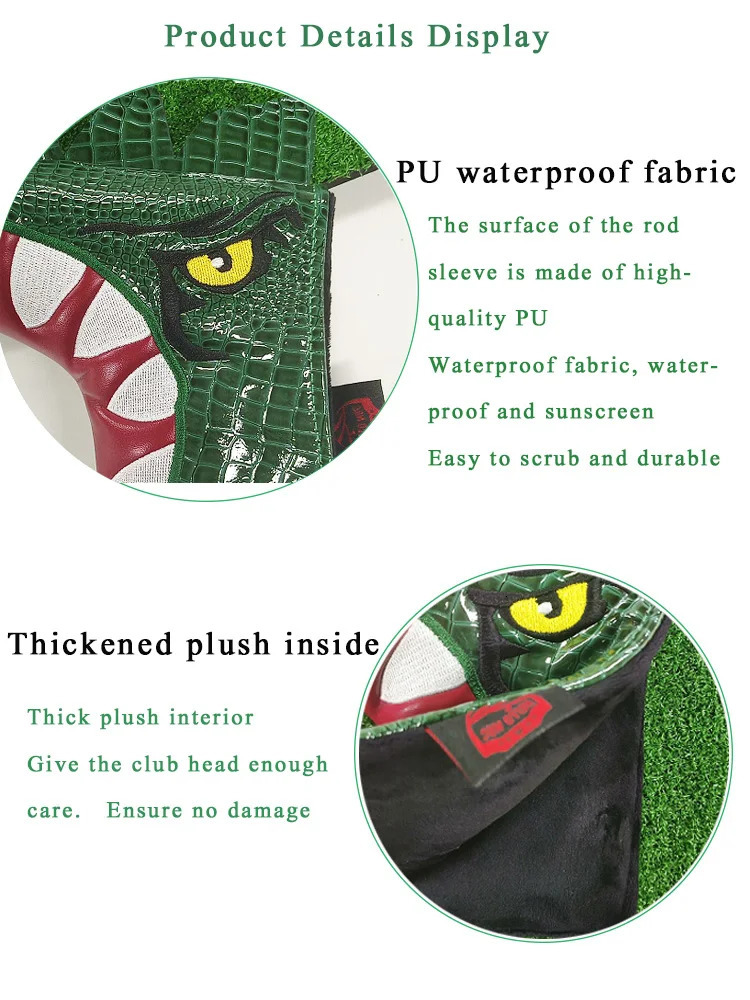 Golf Protective Putter Cover Protection Head Covers Tyrannosaurus Rex Appearance Putter Protector Outdoor PU Leather Golf Clubs 231229