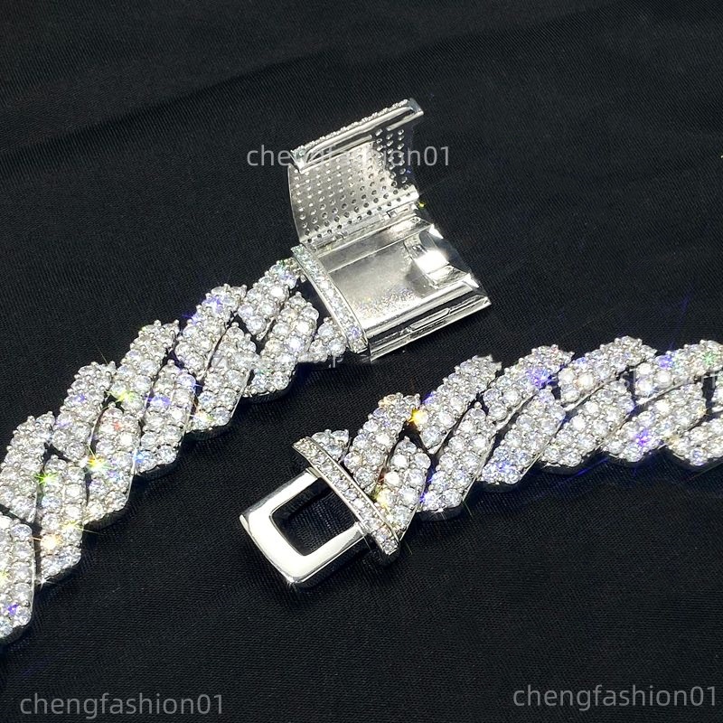 jewelry chains for men 14mm bracelet women sier k chain pass dia tester GRA VVS moissanite cuban necklace personalize gift