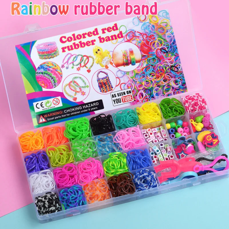 Colorful Loom Bands Set Candy Color Bracelet Making Kit DIY Rubber Band Woven Rainbow Bracelets Craft Toys for Girls Gifts 231229