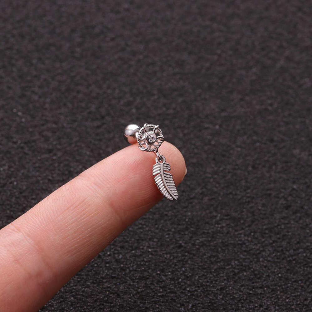 Wolf Tide Screw Barbell Earring Ball Studs Surgical Stainless Steel Earring Snew Creative Earrings Arrow Square Cubic Zirconia Cartilage Piercing Body