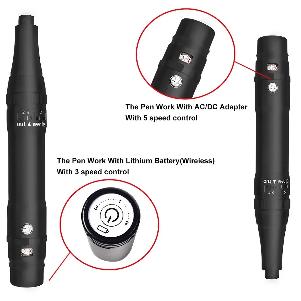 Wireless Permanent Makeup Machine Kit With Battery Microblading Pen Eyebrows Microshading PMU Tattoo Gun With Cartridge Needles 231229