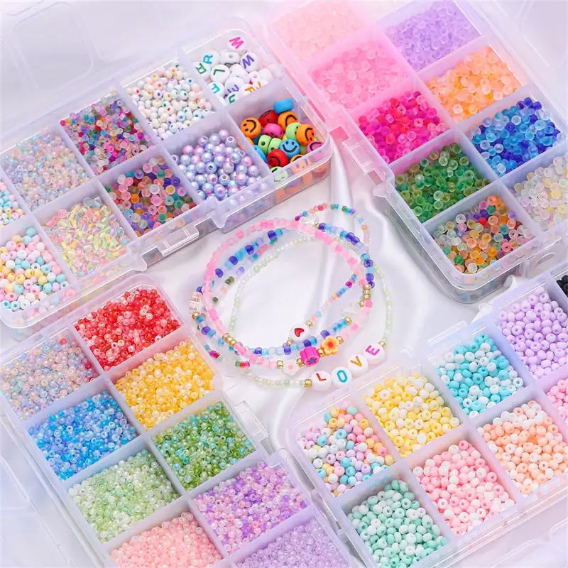 10Colors Jewelry Making Kit Alphabet Letter Beads Box Czech Crystal Glass Seed Beads Set For Handmade DIY Earring Bracelet Rings 231229