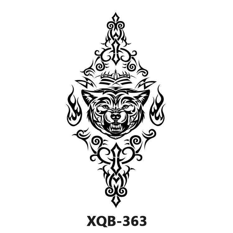 Makeup full arm Small animal tiger wolf flower tattoo sticker half waterproof female durable male black and white transfer