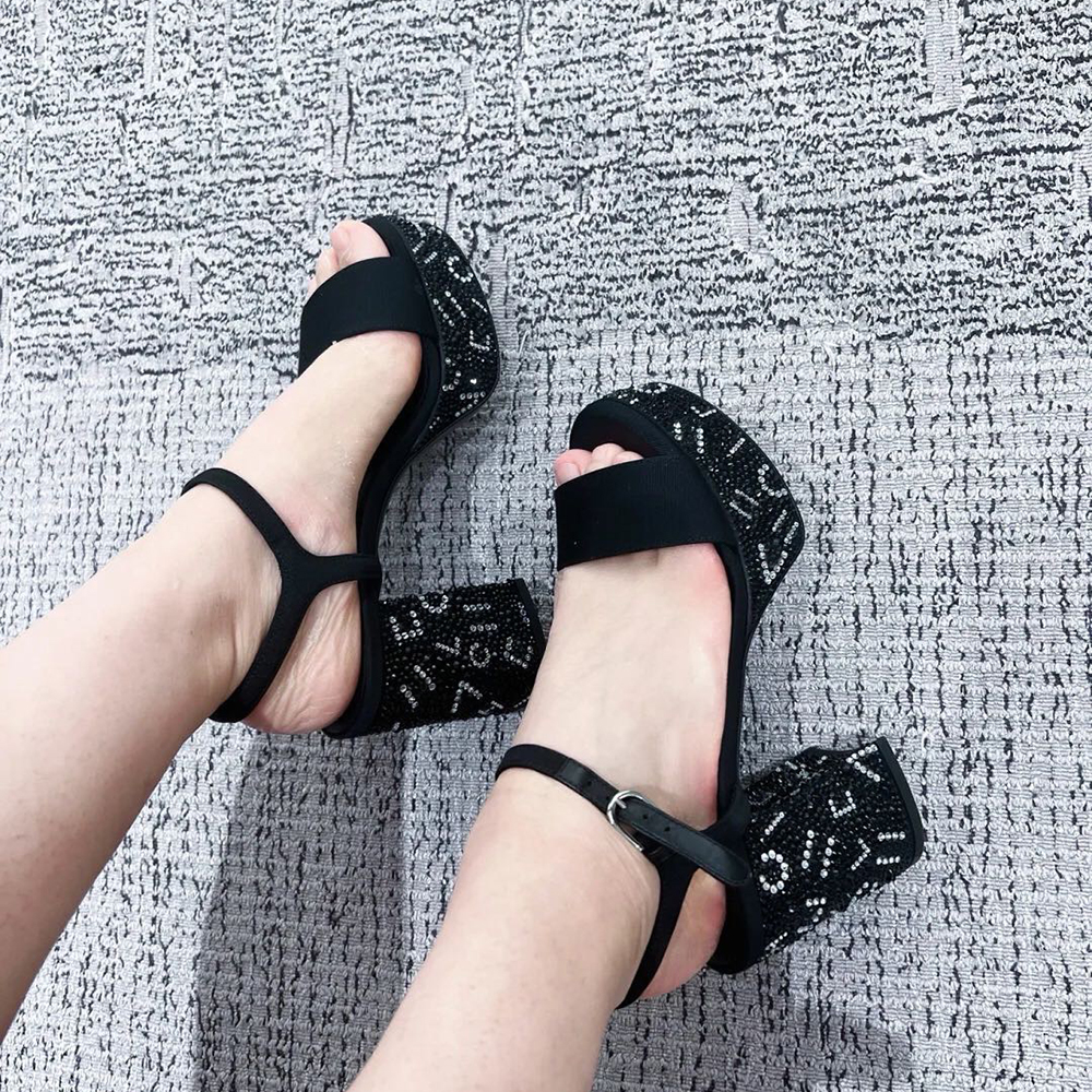 Raso Plateau satin silk Platform sandals high heels Ankle rhinestone Logo plaque strap heeled Calfskin block heel sandal luxury designer shoes for women sandal