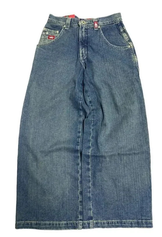 JNCO Vintage Jeans Y2K Harajuku Hip Hop Letter Embroidered Baggy Jeans Denim Pants Men Women Goth High Waist Wide Trousers 231229