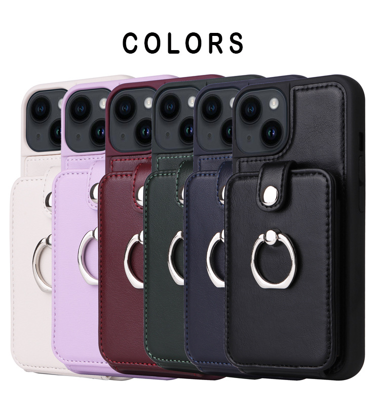 50pcs/lot Black Creative Phone Cases PU Leather Mobile anti-drop phone Cover For 15 pro max