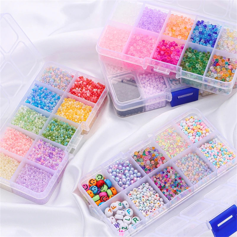 10Colors Jewelry Making Kit Alphabet Letter Beads Box Czech Crystal Glass Seed Beads Set For Handmade DIY Earring Bracelet Rings 231229