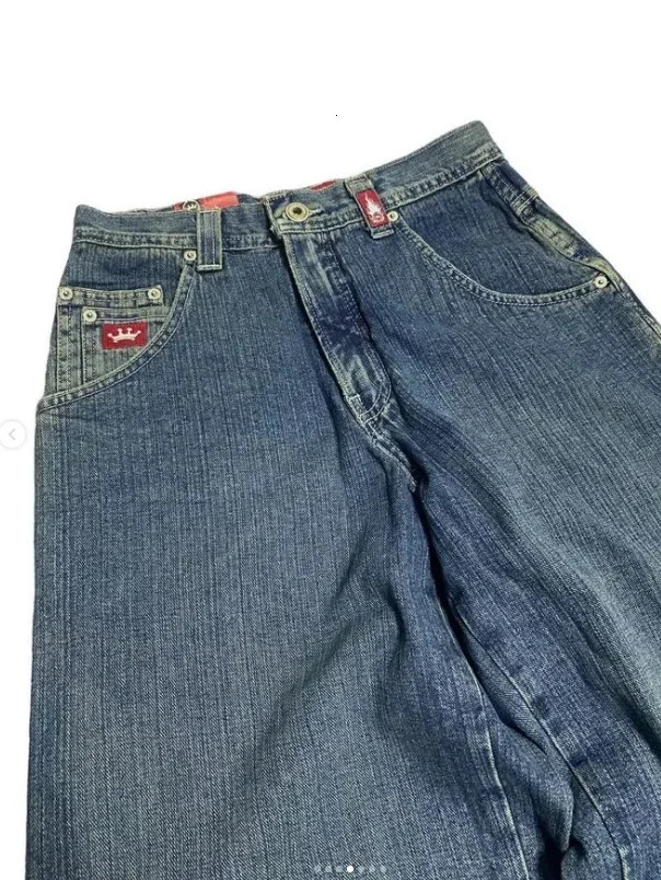 JNCO Vintage Jeans Y2K Harajuku Hip Hop Letter Embroidered Baggy Jeans Denim Pants Men Women Goth High Waist Wide Trousers 231229