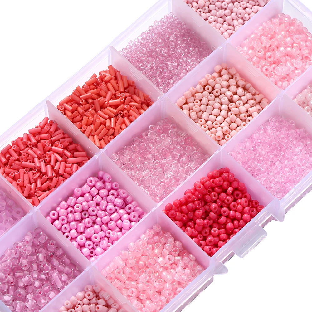 15Grids/Box Jewelry Making Kit Seed Beads Set Glass Beads Set Bracelets Necklace Ring Making Seedbeads Kit For DIY Art Craft 231229