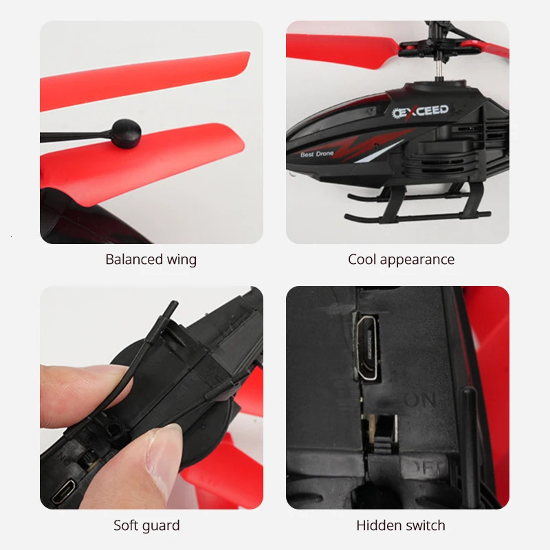 2023 Remote Control Helicopter 2 Channel RC Toys for Kids Flying Gift Mini 231229