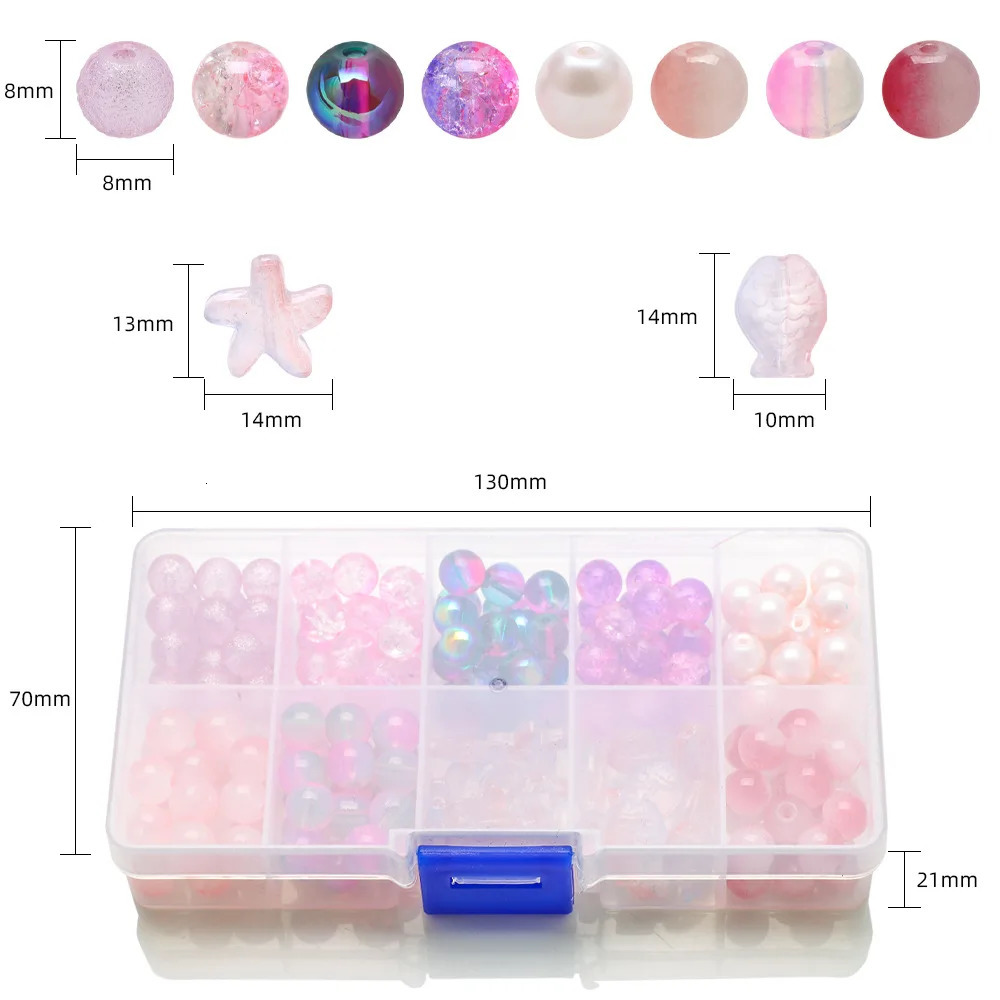 Mix Shape Glass Beads Kit Multicolor Round Crystal Bead Set Loose Spacer Stone Beads for Jewelry Making DIY Bracelet Necklace 231229