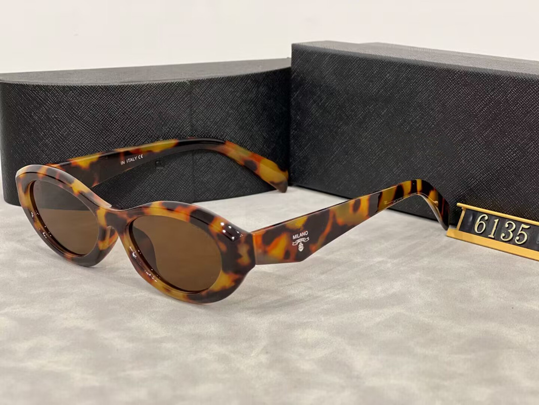 Women Designer Sunglasses Classic Elliptical small frame Eyeglasses Goggle Outdoor Beach Sun Glasses For Womans Optional Triangular Signature