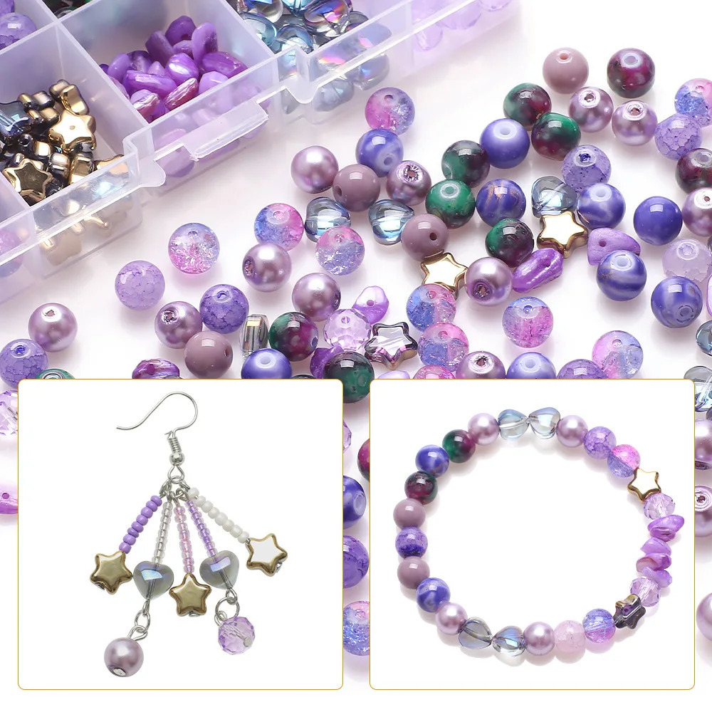 Mix Shape Glass Beads Kit Multicolor Round Crystal Bead Set Loose Spacer Stone Beads for Jewelry Making DIY Bracelet Necklace 231229