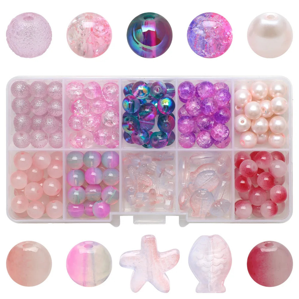 Mix Shape Glass Beads Kit Multicolor Round Crystal Bead Set Loose Spacer Stone Beads for Jewelry Making DIY Bracelet Necklace 231229