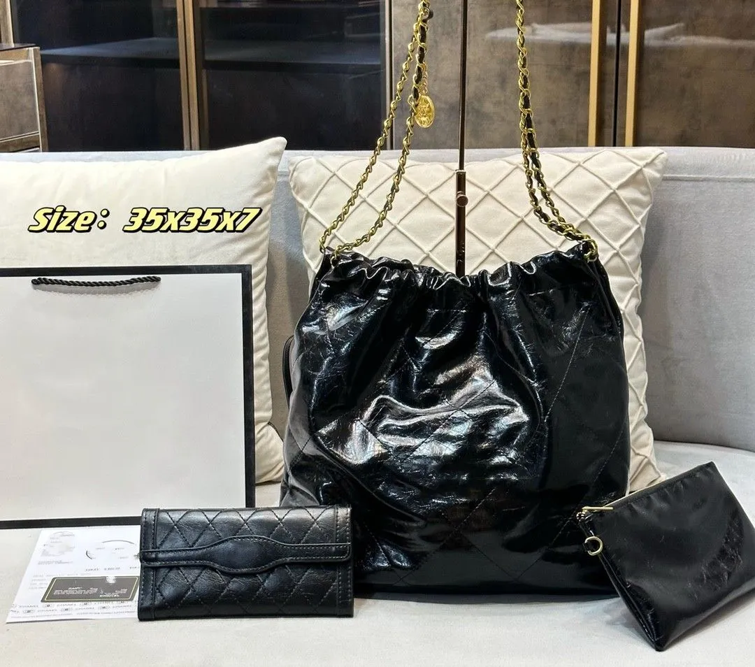 Designer bag 2024 fashion women chain crossbody shoulder tote bags + purse beach Shopping tote famous brands lady chain Handbags + designer wallet 2pcs/set 001#