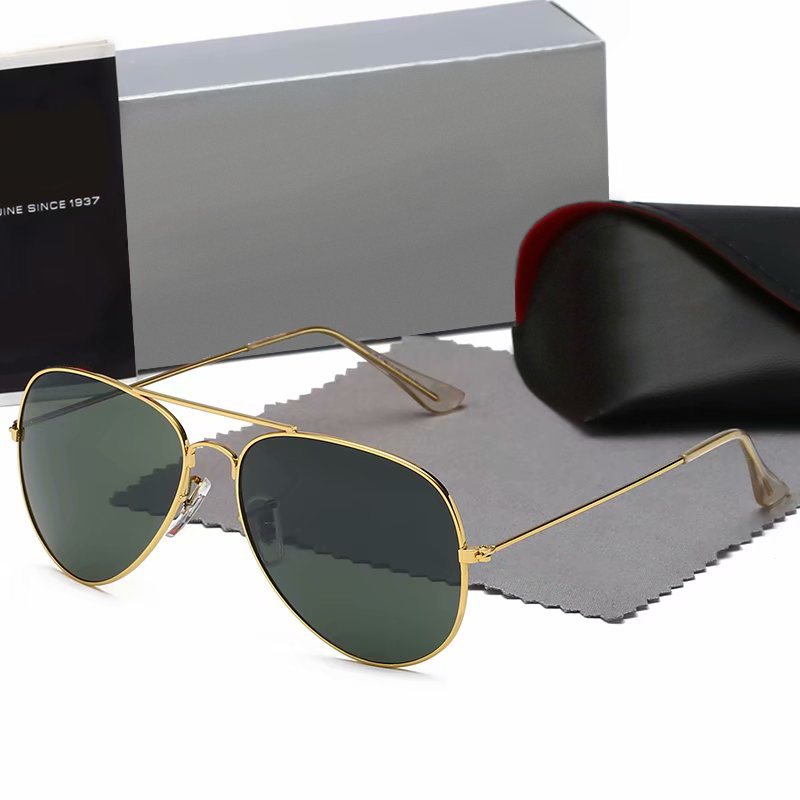 Lunettes de soleil de mètre Black Fames pour hommes hommes Sonnenbrille Lunes Metal Lenses Multi-couleurs conduisant en plein air Miroir de Sunsh
