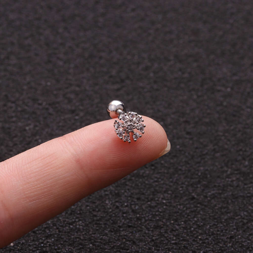 Wolf Tide Screw Barbell Earring Ball Studs Surgical Stainless Steel Earring Snew Creative Earrings Arrow Square Cubic Zirconia Cartilage Piercing Body