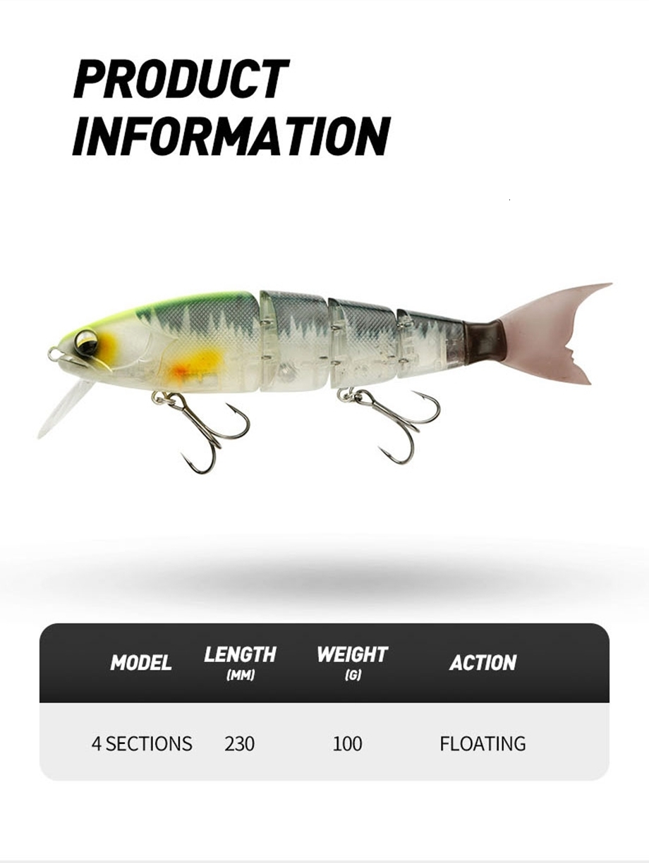 Baits Lures Swimming Bait Jointed Fishing Lure Floating Hard bait with Jerk For Big Bass Pike Minnow High Quality 230630