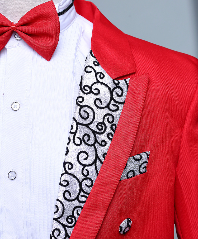 Men's Suits Blazers Tuxedo Dress Men Embroidery Shiny Lapel Tail Coat Wedding Groom Tailcoats Party Stage Singer Tails 230630