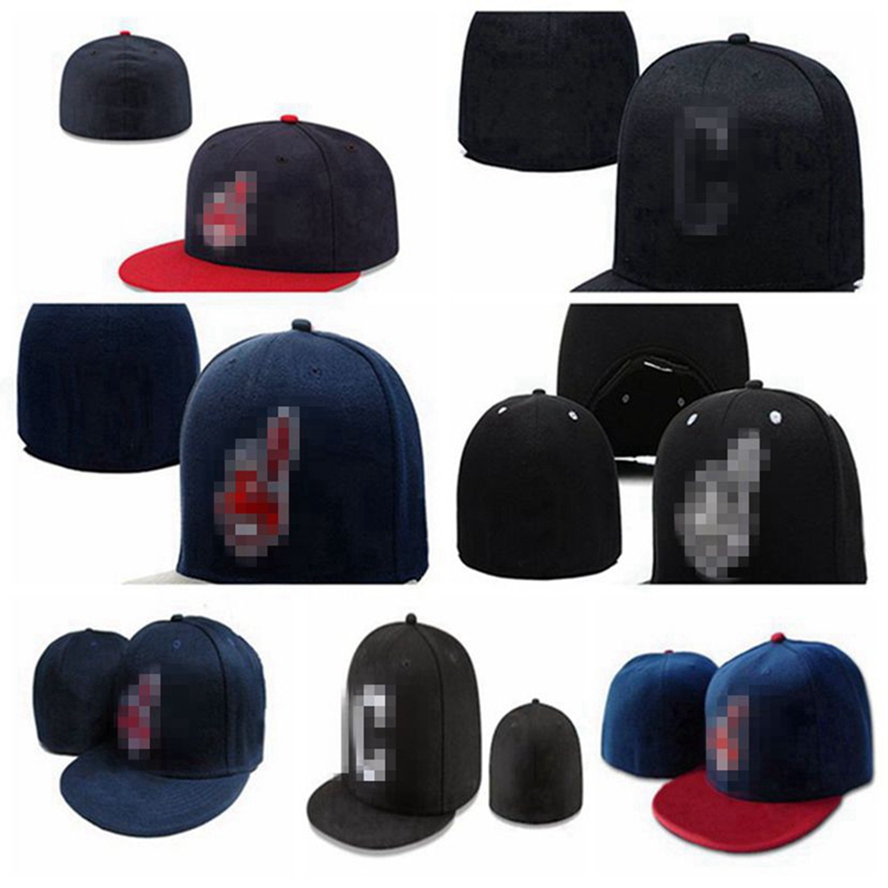 7 styles wholesale Indianses- C letter Baseball caps men women Hip Hop Fashion Hip-hop Bone aba reta Gorras Full Closed Fitted Hats