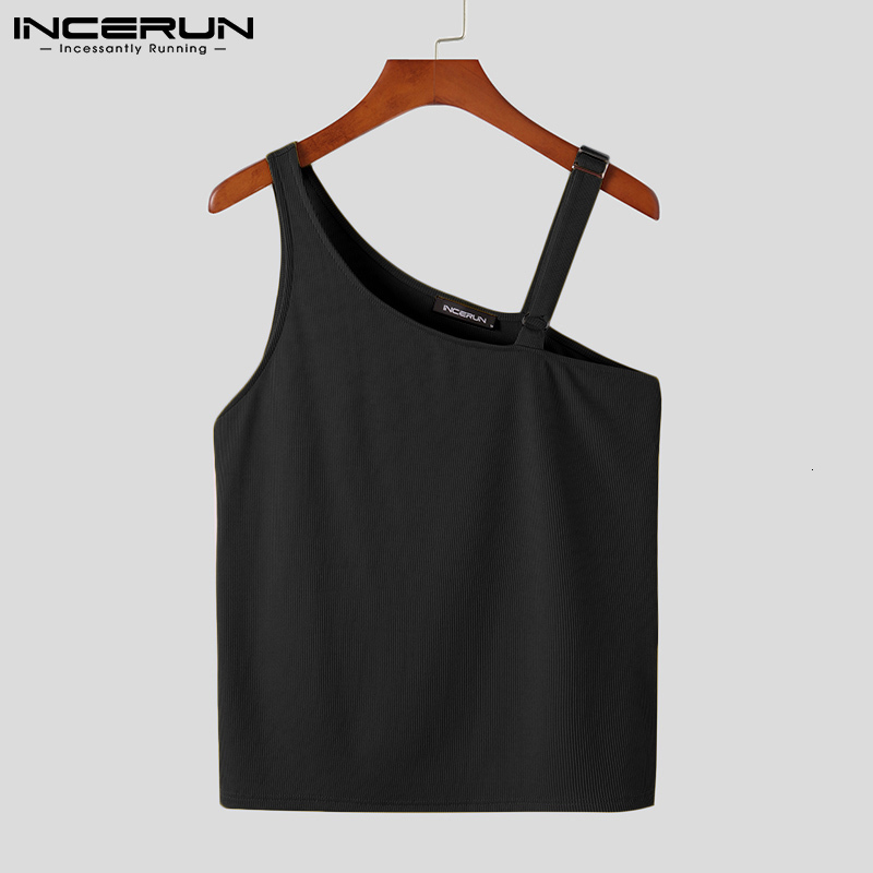 Men's Tank Tops Sexy Leisure Sleeveless Waistcoat Men Solid Comfortable Vests Fashion Casual Style Male Strappy 2023 S5XL INCERUN 230630