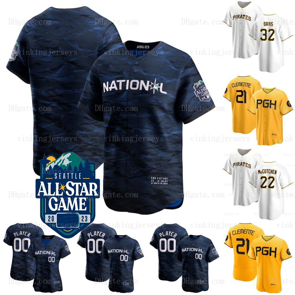 Pittsburgh 2023 All-Star Pirates baseball Jerseys Henry Davis Ji Man Choi McCutchen Bryan Reynolds David Bednar Carlos Santana Austin Hedges Brubaker Jack Suwinski, White