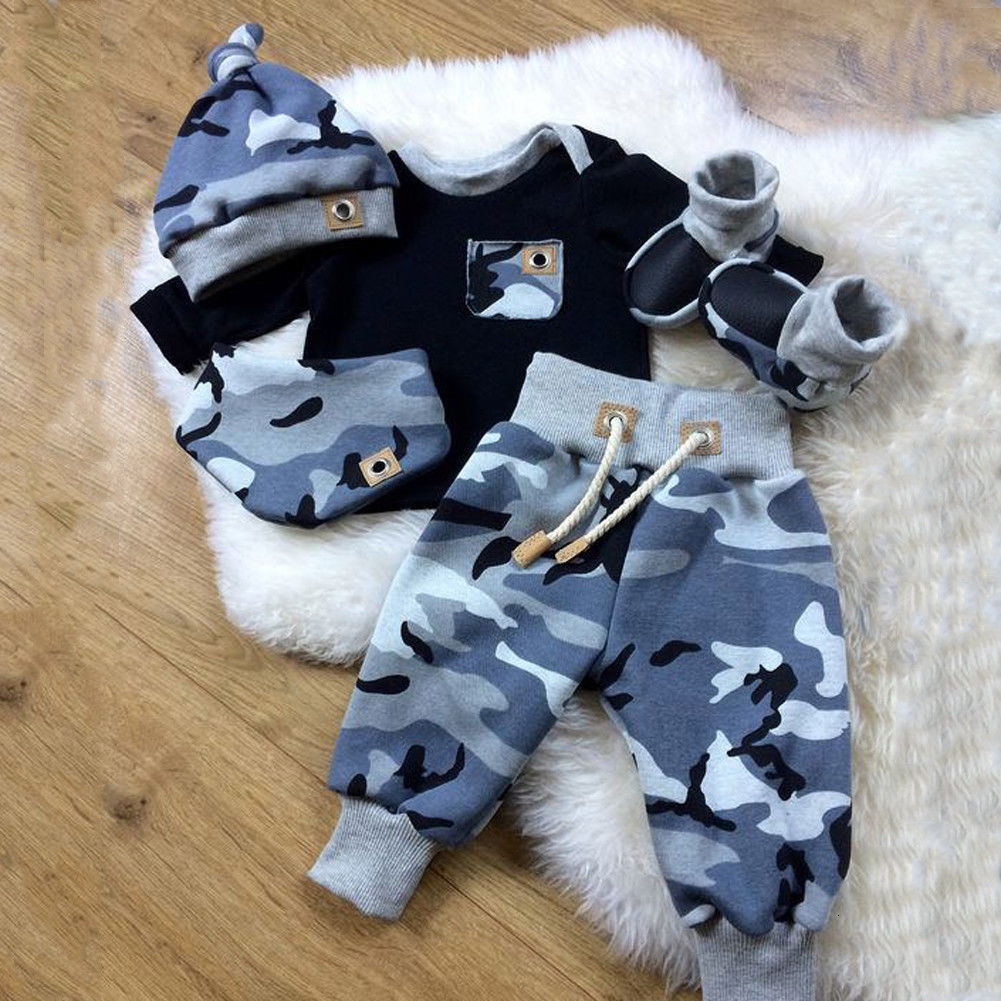 Clothing Sets Pudcoco Autumn Casual 3pcs Baby Boy Clothes Set born Infant Boys Camouflage Top Long Pants Hat Outfits 230630