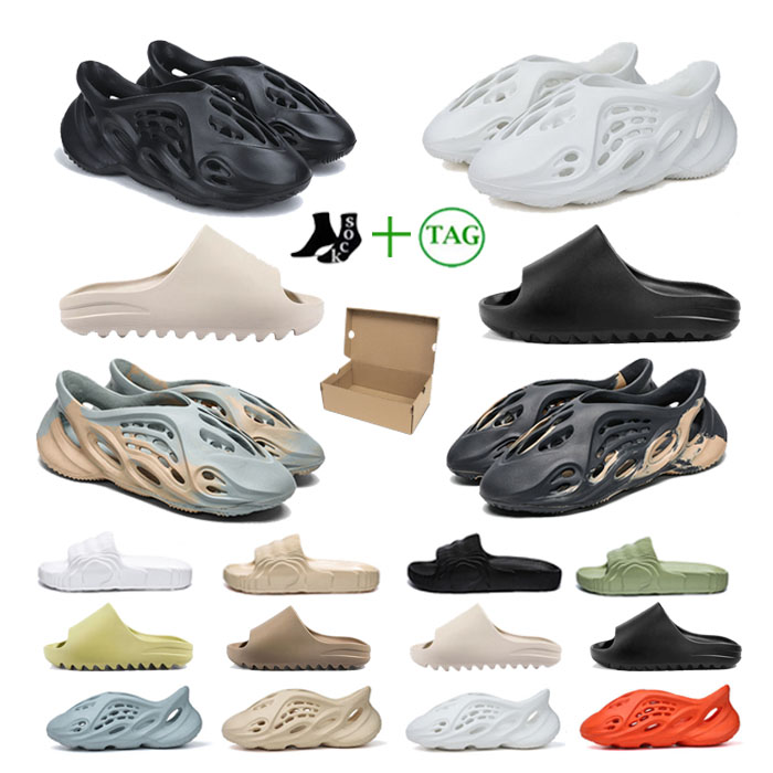 2023 Nouveau Designer Pantoufles Hommes Femme slider Foam Runner Vermillion Mineral Blue Onyx Pure Sandals Slide Slipper Ochre Bone Resin Clog De