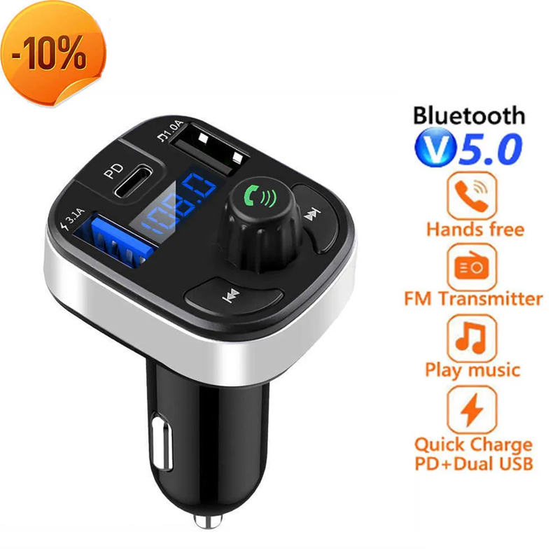 New KEBIDU Bluetooth 5.0 FM Transmitter Hands-Free Radio MP3 AUX Adapter USB PD Charger Car Type-C Fast Charger
New KEBIDU Bluetooth 5.0 FM Transmitter Hands-Free Radio MP3 AUX Adapter USB PD Charger Car Type-C Fast Charger