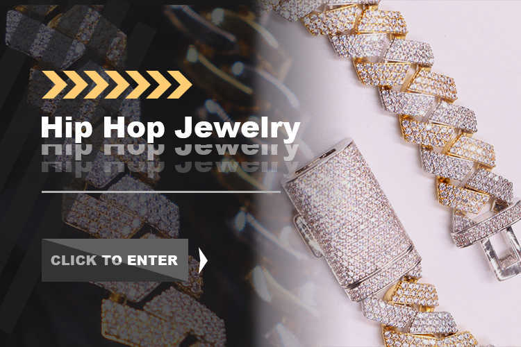 Necklace moissanite chain cuban link chainVvs Moissanite Hip Hop Jewelry Sterling Silver 925 Iced Out Mens Silver Jewelry