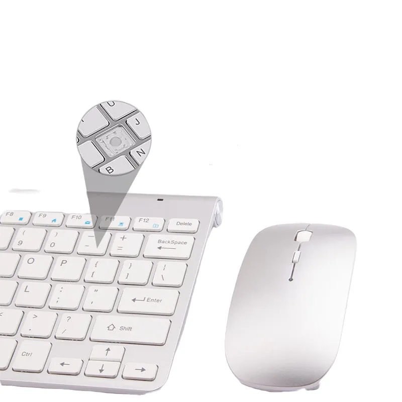 Wireless Keyboard Mouse Combos 24GHz Portable Mini Keyboards and Mice Kit Multimedia Keypad for Office Computer Desktop Laptop TV