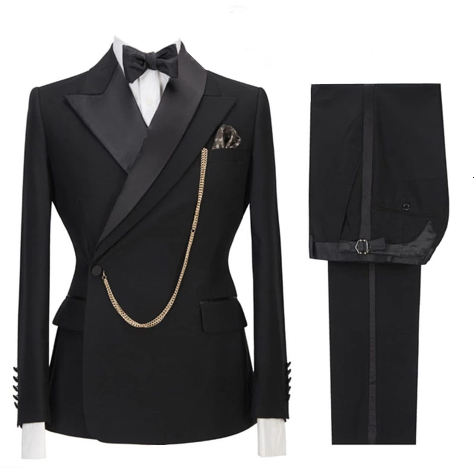 Men's Suits Blazers Suit 2 Piece One Button Lapel Groom Wedding Tuxedo Man Fashion BlazerPants 230630