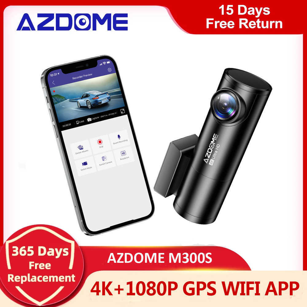 DVRs AZDOME M300S Recorders 4K1080P Rear Camera (Free 64G TF) 800MP Lens GPS Wifi Car DVR Voice Control Dash Cam Night Vision S240701