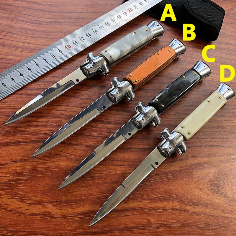 New 9 Inch US Italian Style Automatic Knife 440C Mirror Blade Stiletto Mafia Single Action Tactical EDC Tool Pocket Survival Auto Knives BM 3300 3310 4300 UT85 UT88 C07
New 9 Inch US Italian Style Automatic Knife 440C Mirror Blade Stiletto Mafia Single Action Tactical EDC Tool Pocket Survival Auto Knives BM 3300 3310 4300 UT85 UT88 C07