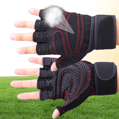 Men Women Half Finger Fitness Gloves Weight Lifting Gloves Protect Wrist Gym Training Fingerless Weightlifting Sport Gloves