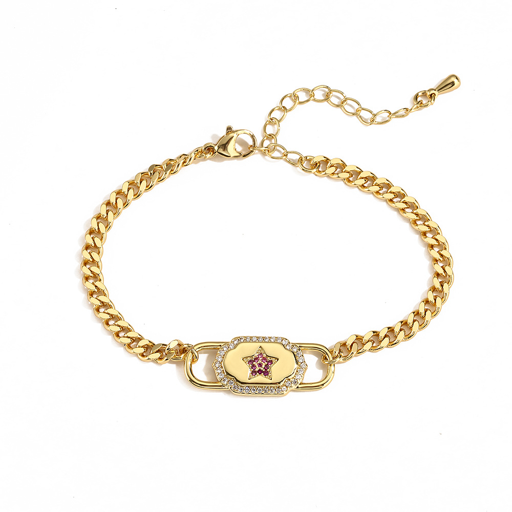 CZ Micro Pave Cross Heart Charm Bracelets for Women Gift