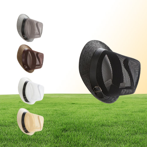 2017 New British Hats for Men Women Summer Sun Hat Adults Jazz Cap Straw Mesh Belt Hat Fedora Hats Trilby Cap GH51156307