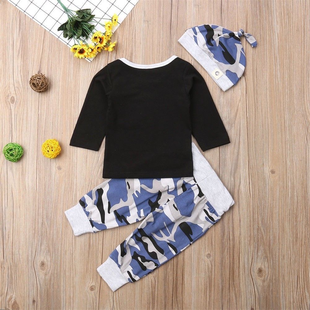 Clothing Sets Pudcoco Autumn Casual 3pcs Baby Boy Clothes Set born Infant Boys Camouflage Top Long Pants Hat Outfits 230630