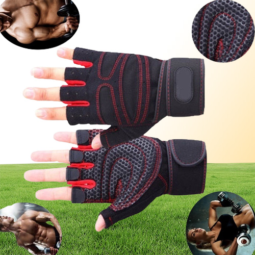 Men Women Half Finger Fitness Gloves Weight Lifting Gloves Protect Wrist Gym Training Fingerless Weightlifting Sport Gloves