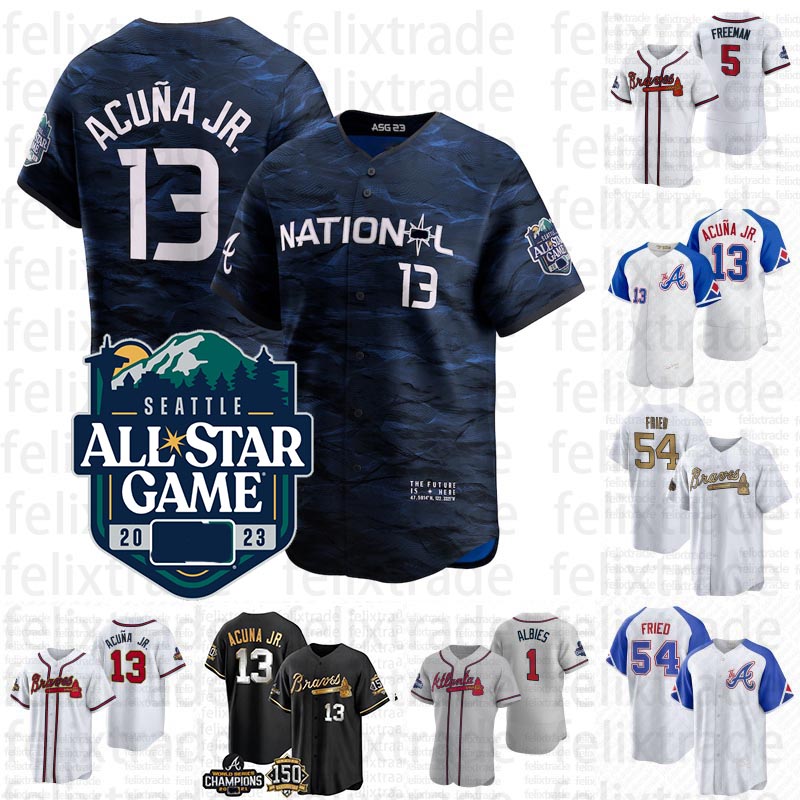 Braves 2023 All-Star Game Jersey Atlanta Max Fried Austin Riley Ronald Acuna Jr. Hank Aaron Spencer Strider Chipper Jones Marcell Ozzie Albies City Connect Jersey, 2022 gold jersey youth s-xl
Braves 2023 All-Star Game Jersey Atlanta Max Fried Austin Riley Ronald Acuna Jr. Hank Aaron Spencer Strider Chipper Jones Marcell Ozzie Albies City Connect Jersey, 2022 gold jersey youth s-xl